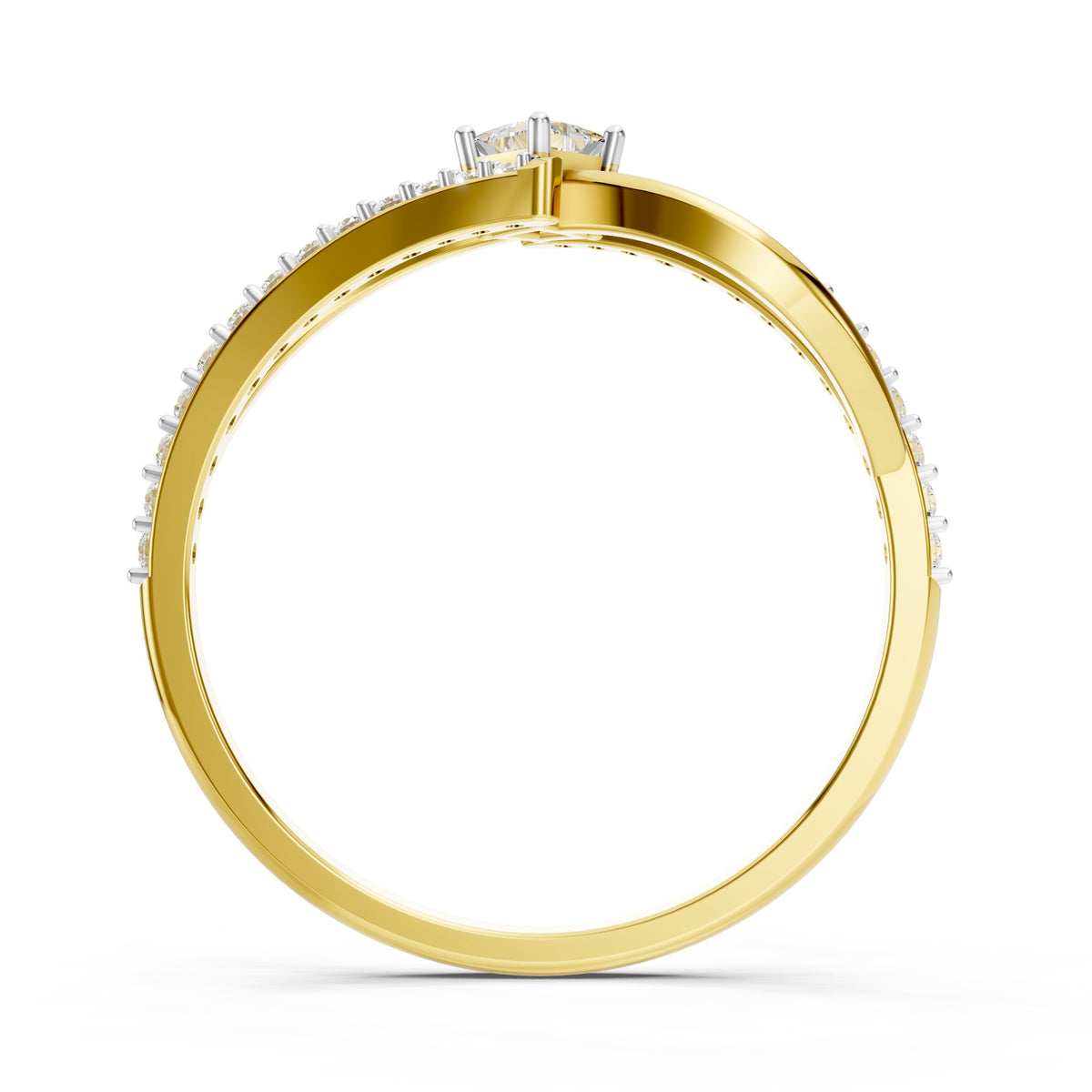 Celestial Twist Princess Diamond Ring