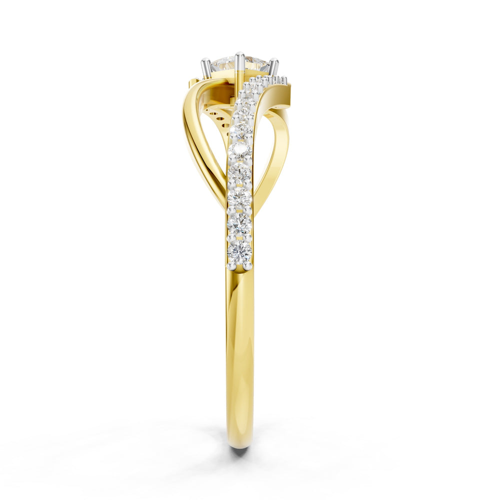 Celestial Twist Princess Diamond Ring