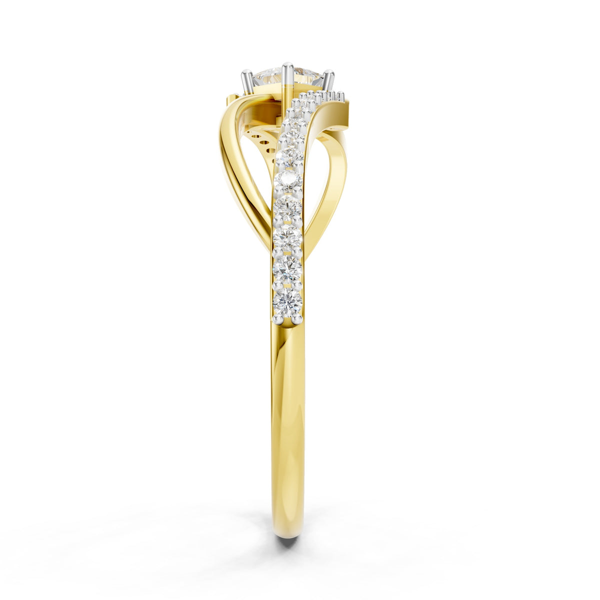 Celestial Twist Princess Diamond Ring