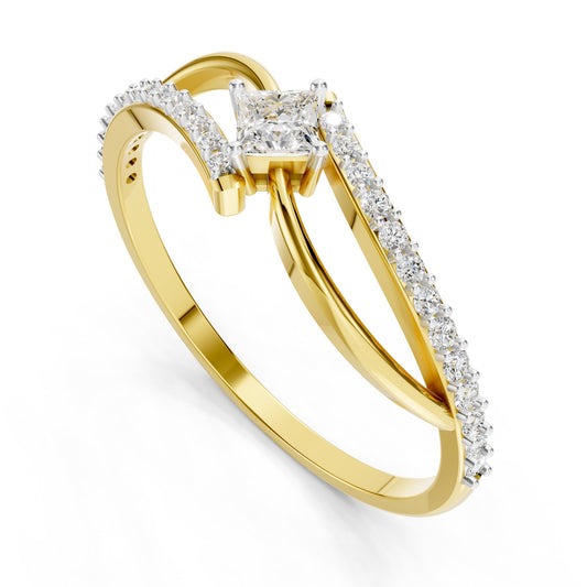 Celestial Twist Princess Diamond Ring