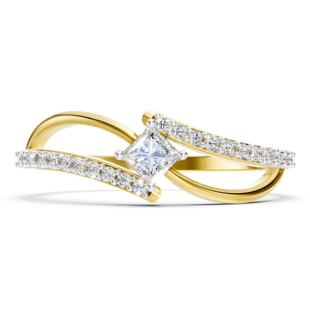 Celestial Twist Princess Diamond Ring