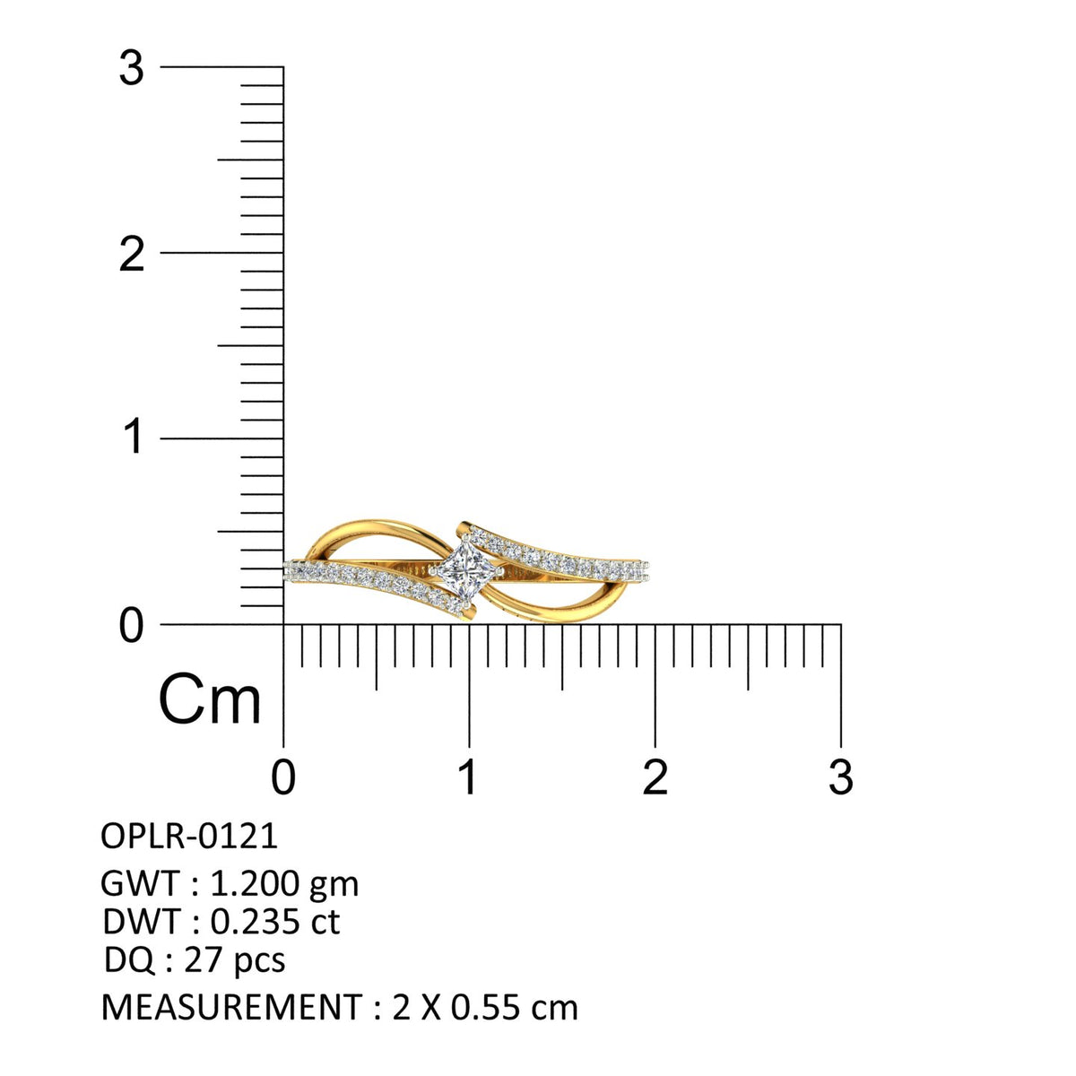Celestial Twist Princess Diamond Ring