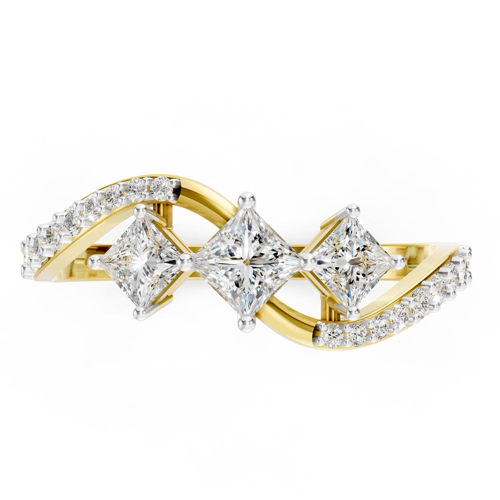 Trinity Twist Princess Diamond Ring