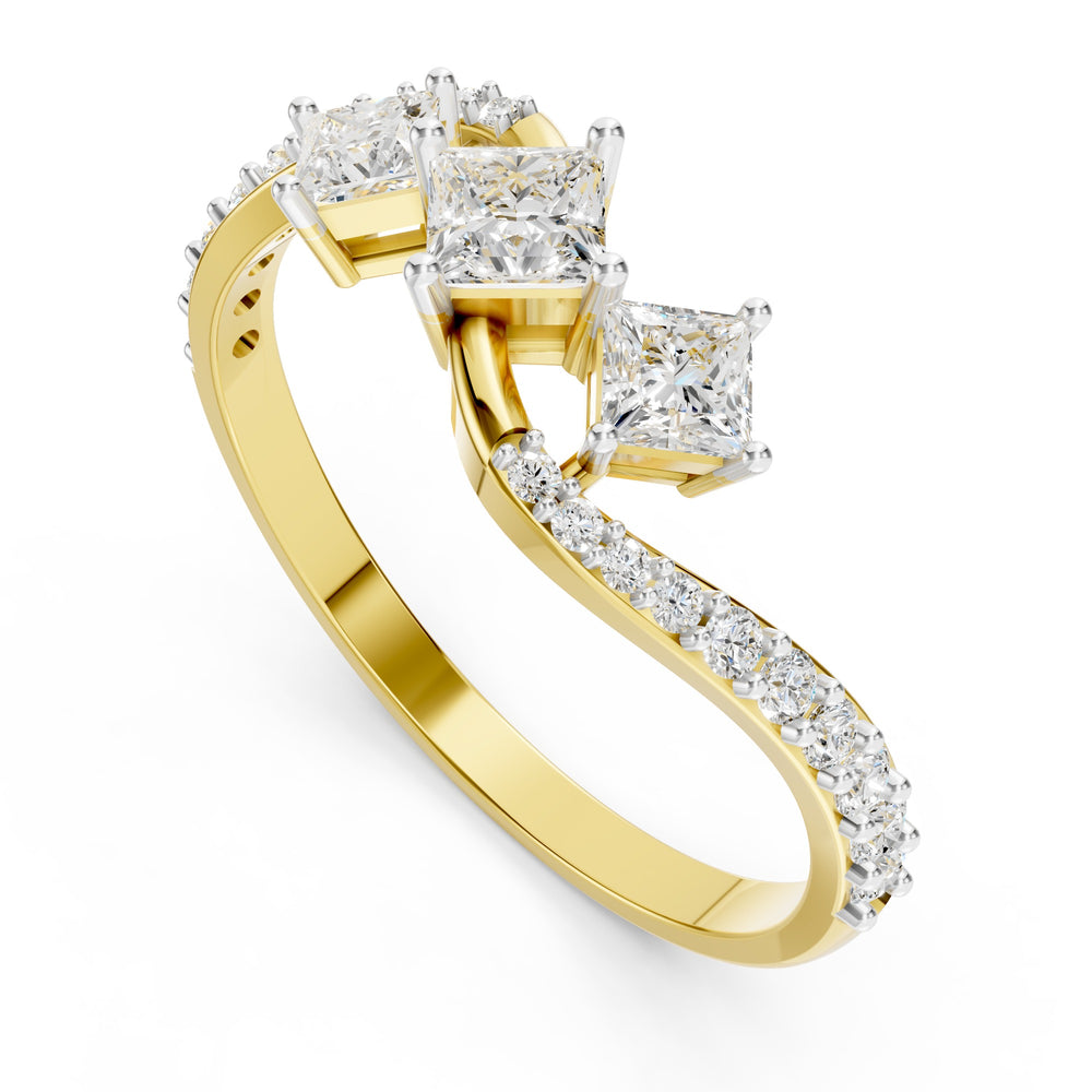 Trinity Twist Princess Diamond Ring