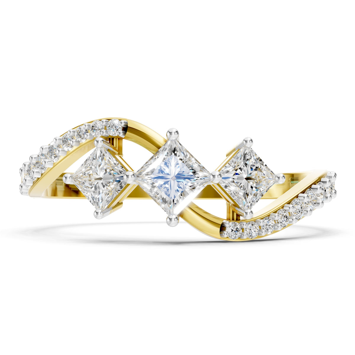 Trinity Twist Princess Diamond Ring