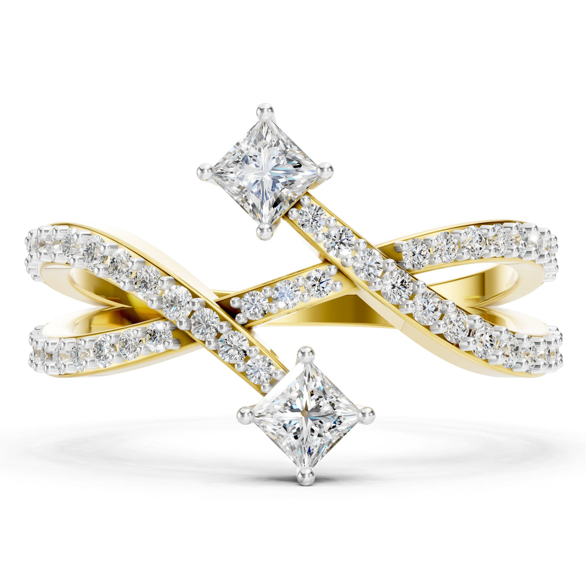 Celestial Twin Princess Diamond Ring