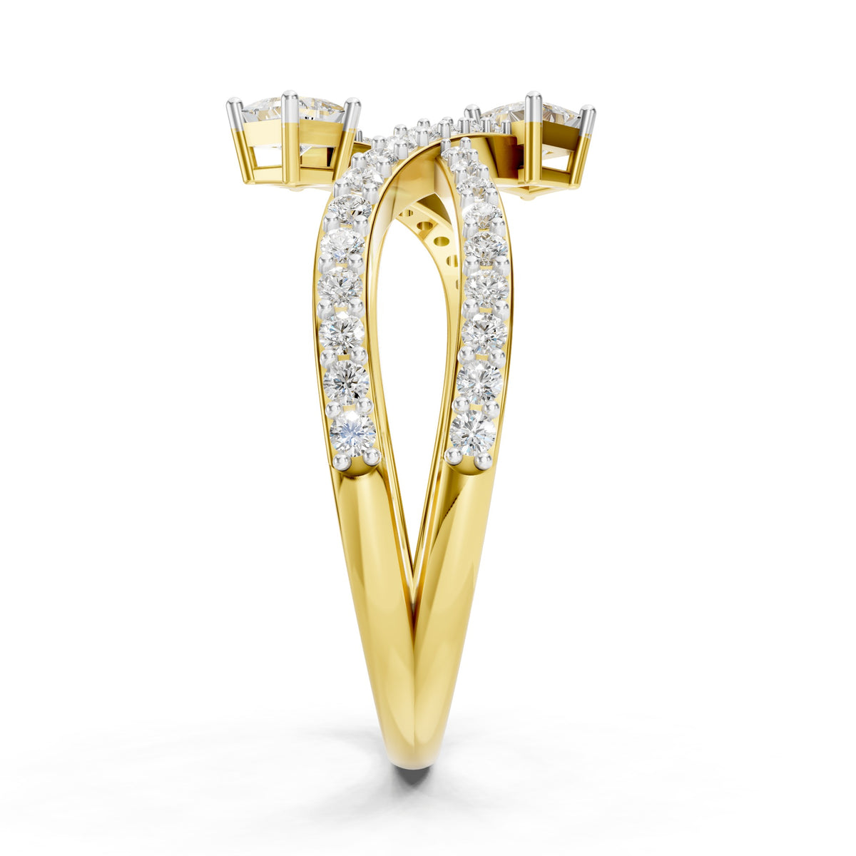Celestial Twin Princess Diamond Ring