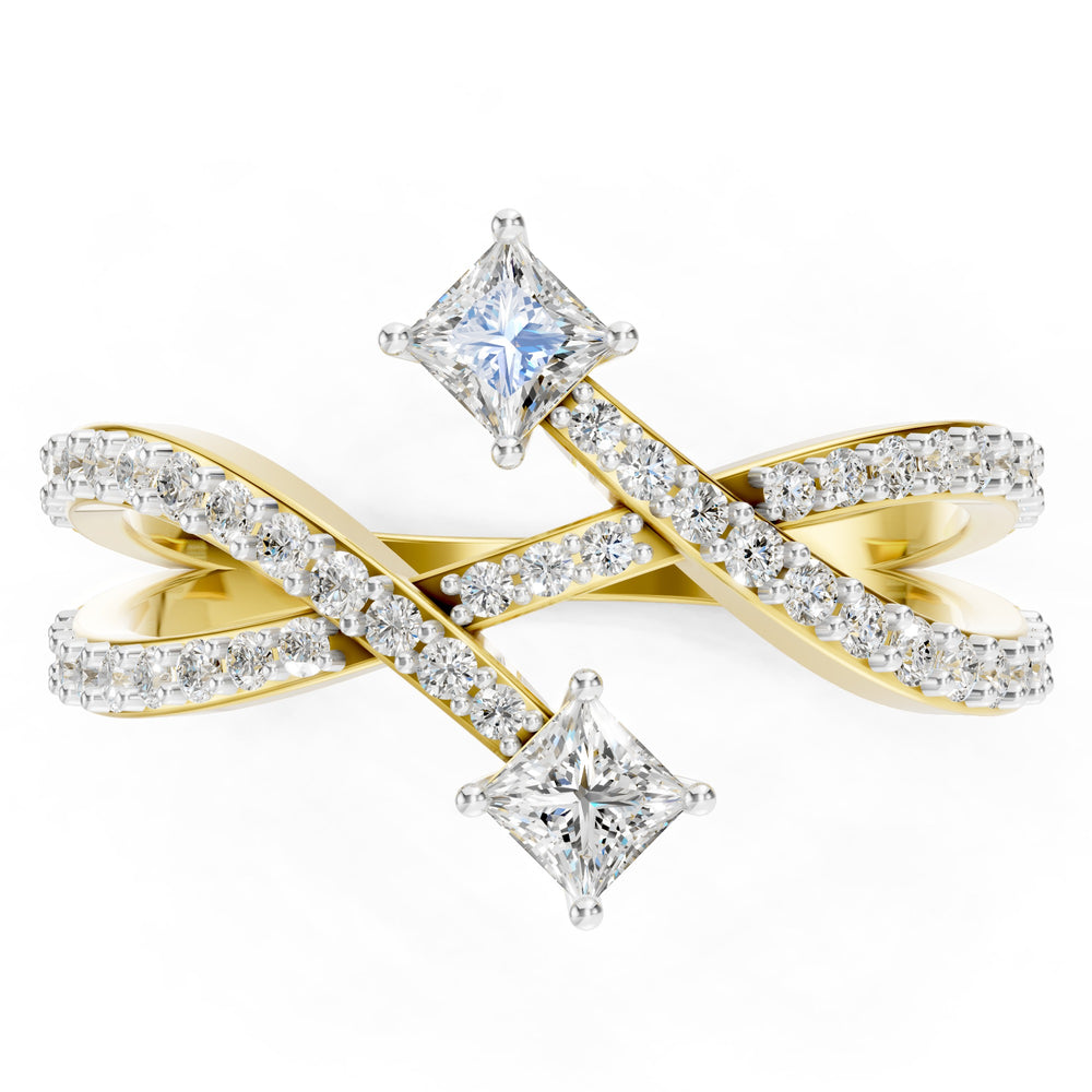 Celestial Twin Princess Diamond Ring