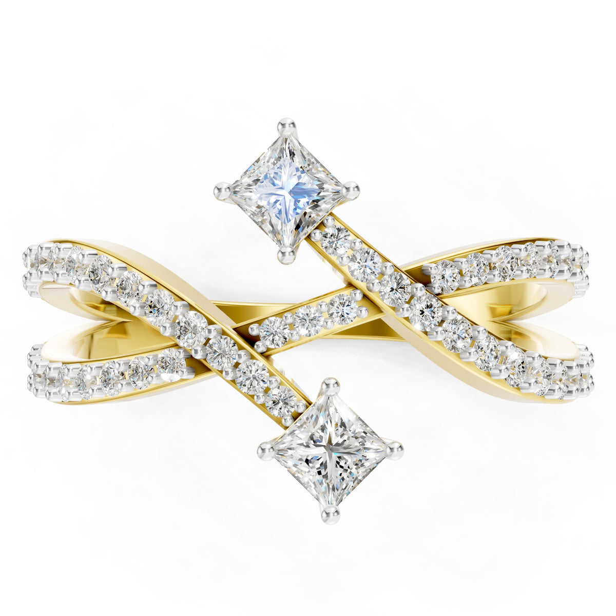 Celestial Twin Princess Diamond Ring