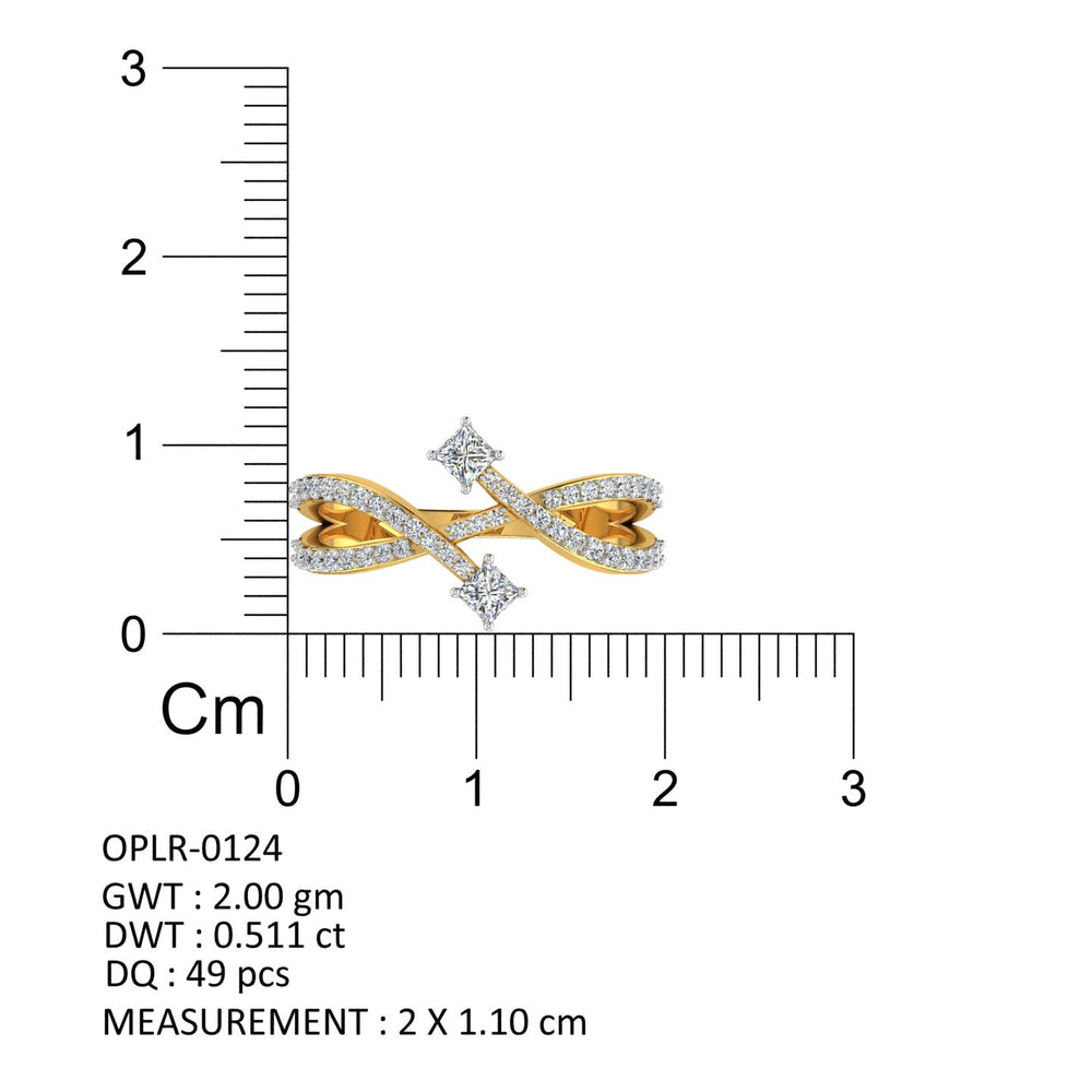 Celestial Twin Princess Diamond Ring