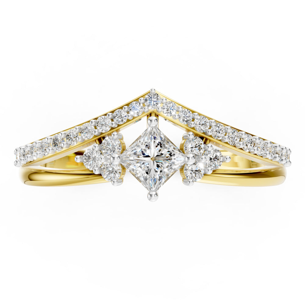 Crown V Princess Diamond Ring