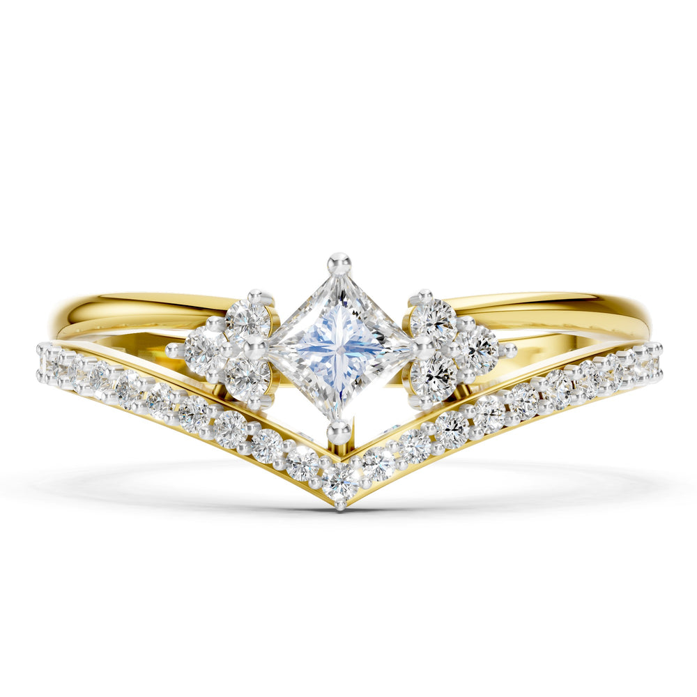 Crown V Princess Diamond Ring
