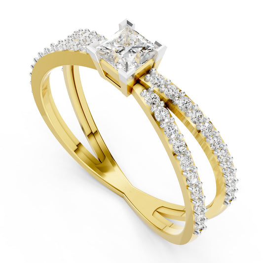 Royal Split Princess Diamond Ring