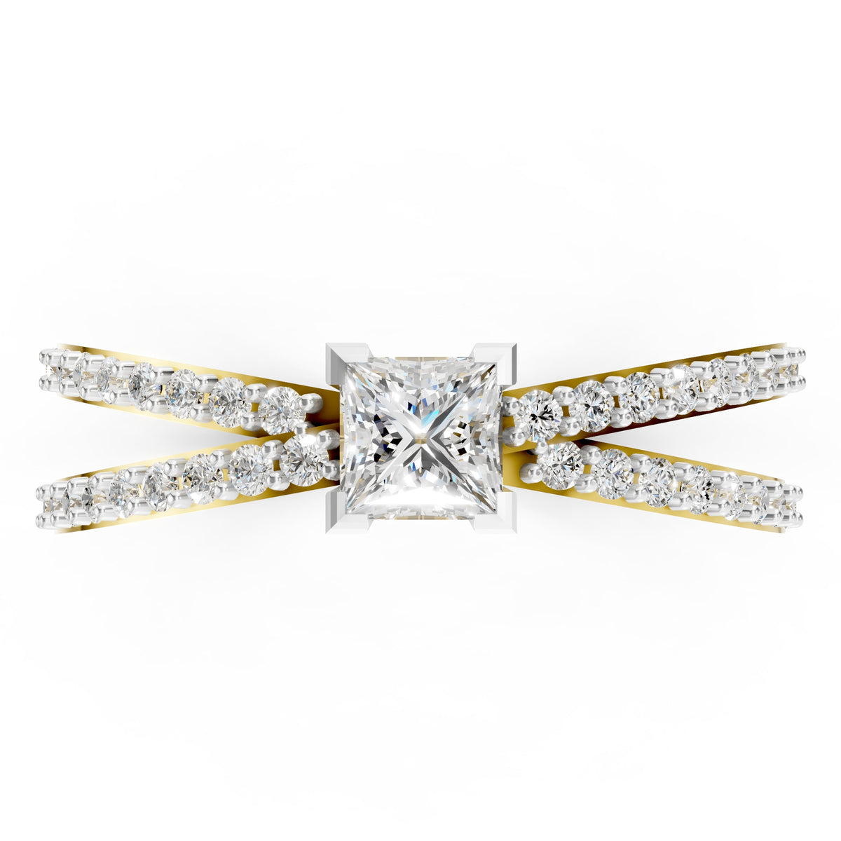 Royal Split Princess Diamond Ring