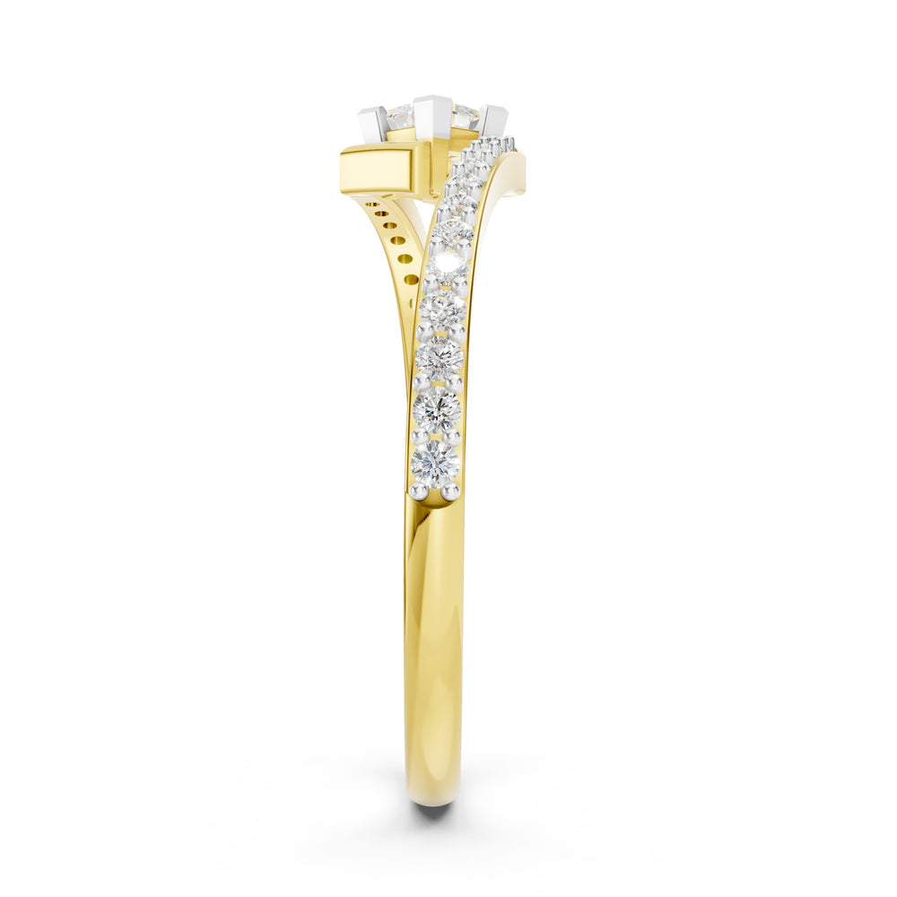 Asymmetric Orbit Princess Diamond Ring