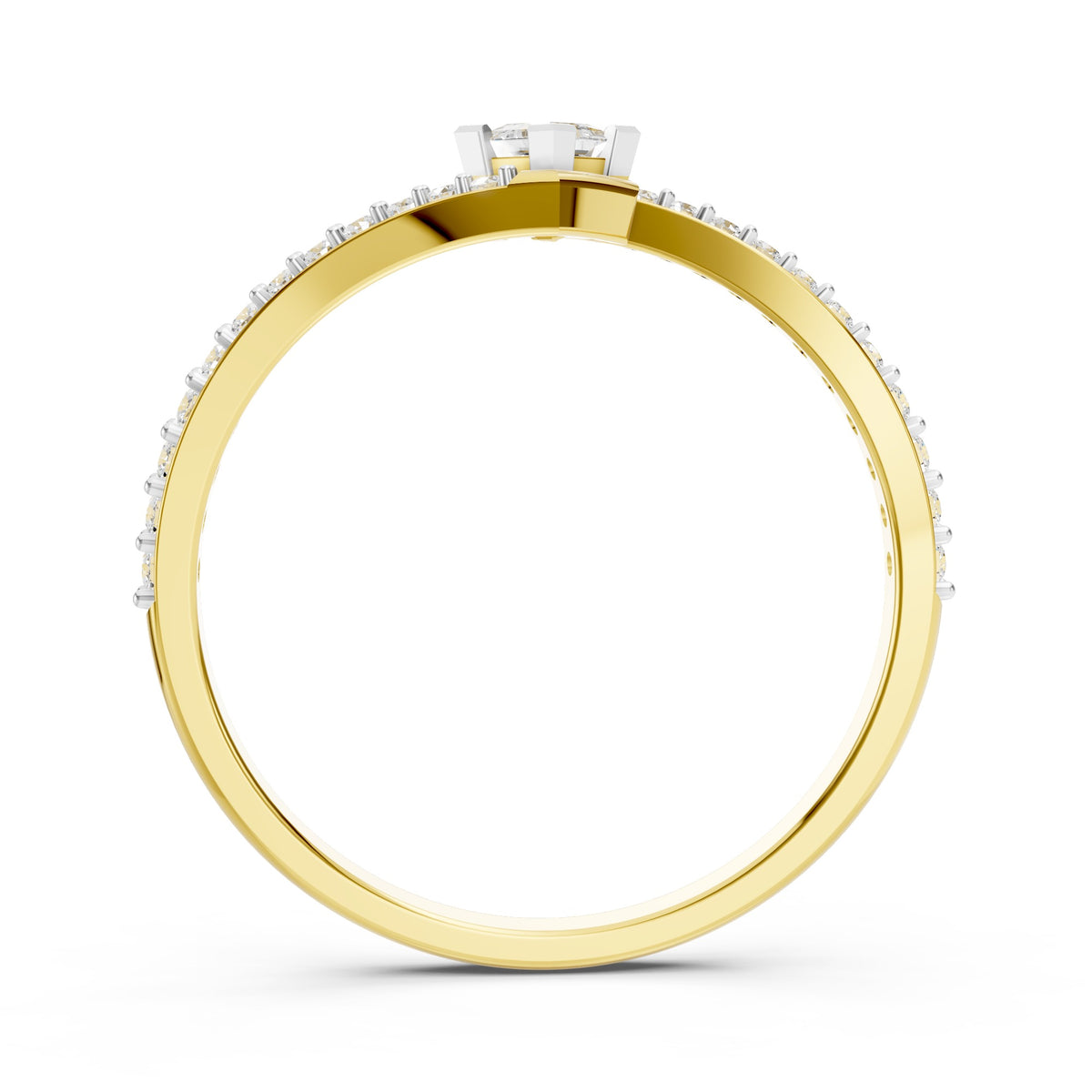 Asymmetric Orbit Princess Diamond Ring
