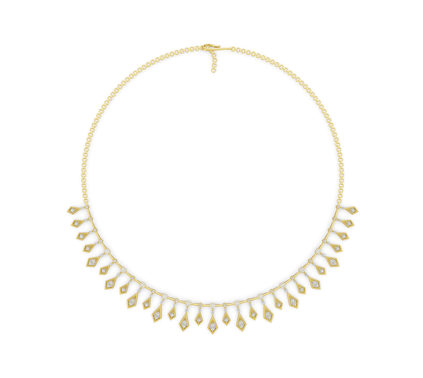 Celestial Diamond Fringe Necklace
