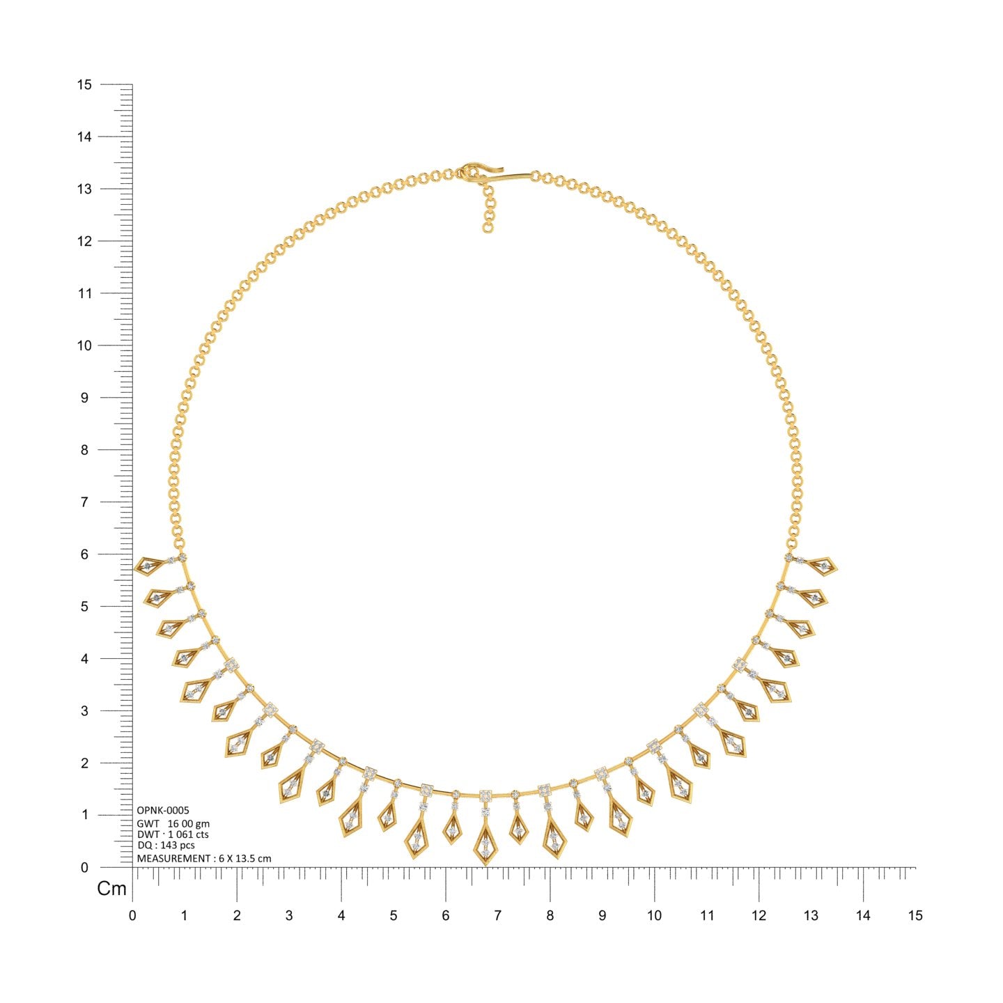 Celestial Diamond Fringe Necklace