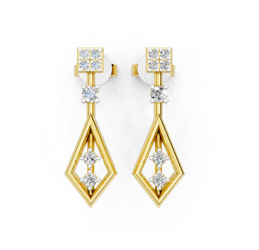 Diamond Prism Drop Net Earrings