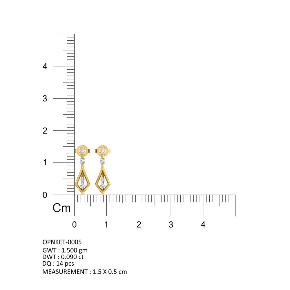 Diamond Prism Drop Net Earrings