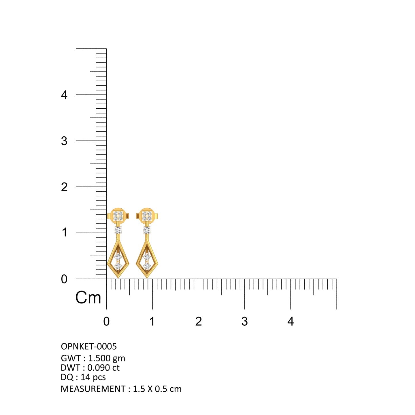 Diamond Prism Drop Net Earrings