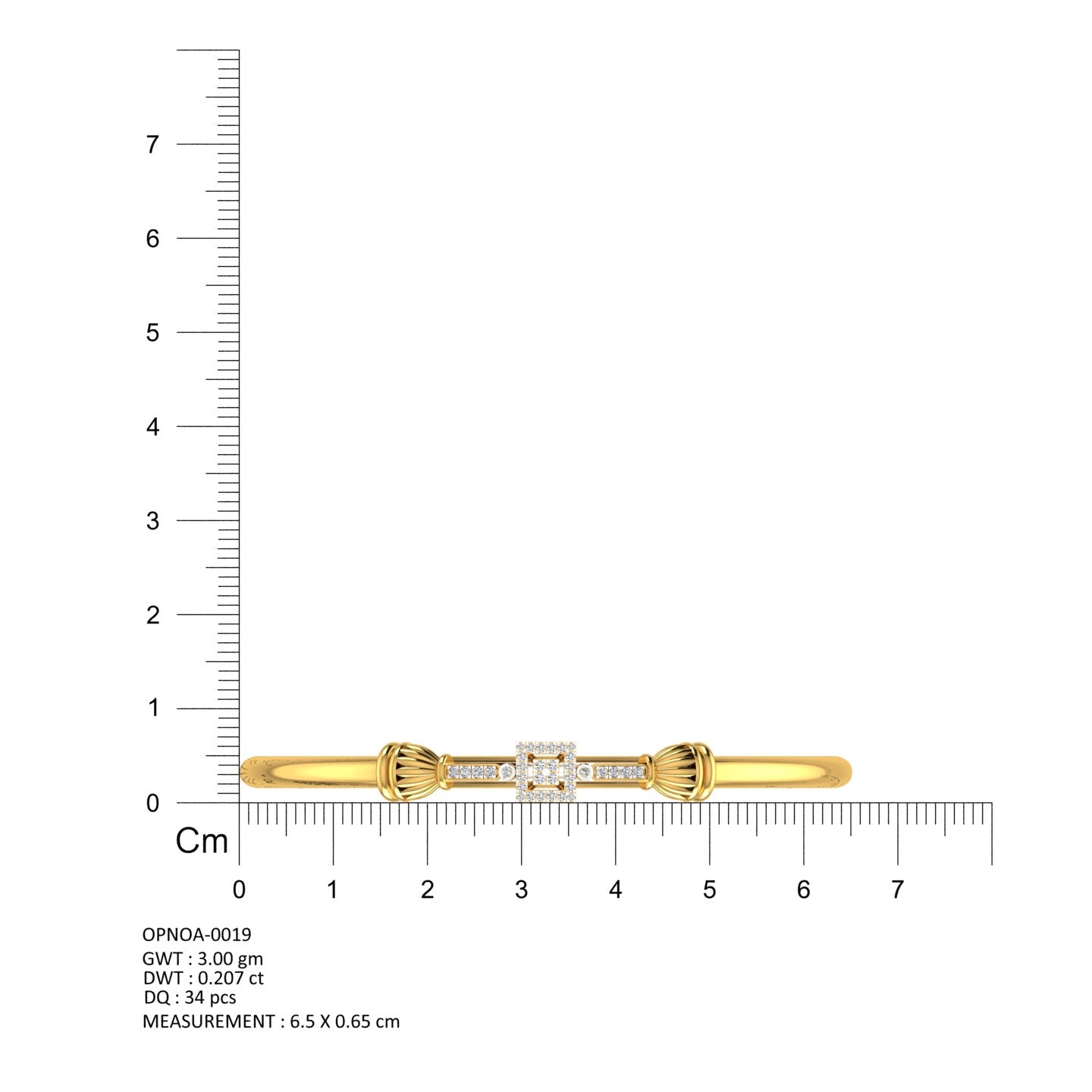 Royal Square Halo Diamond Kada