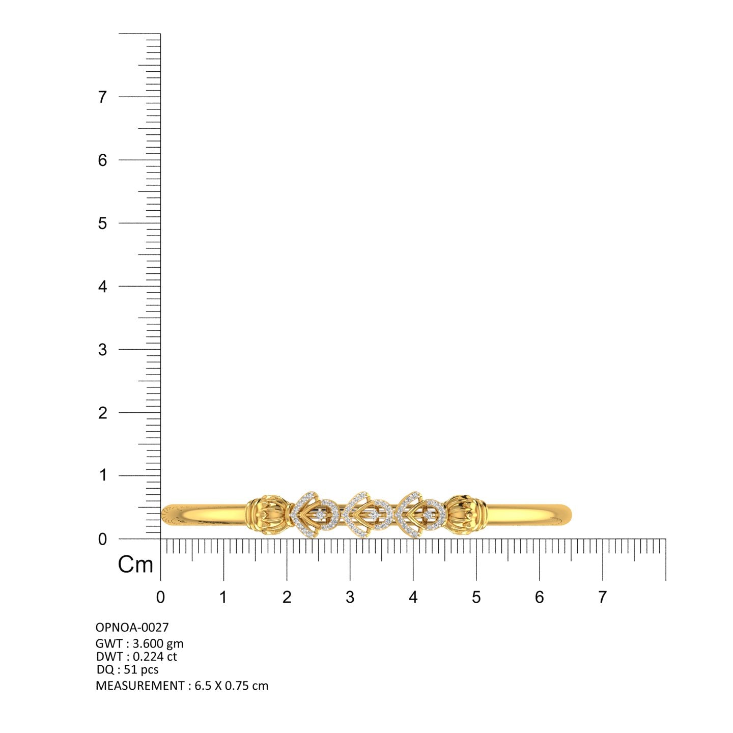 Trinity Heart Diamond Kada
