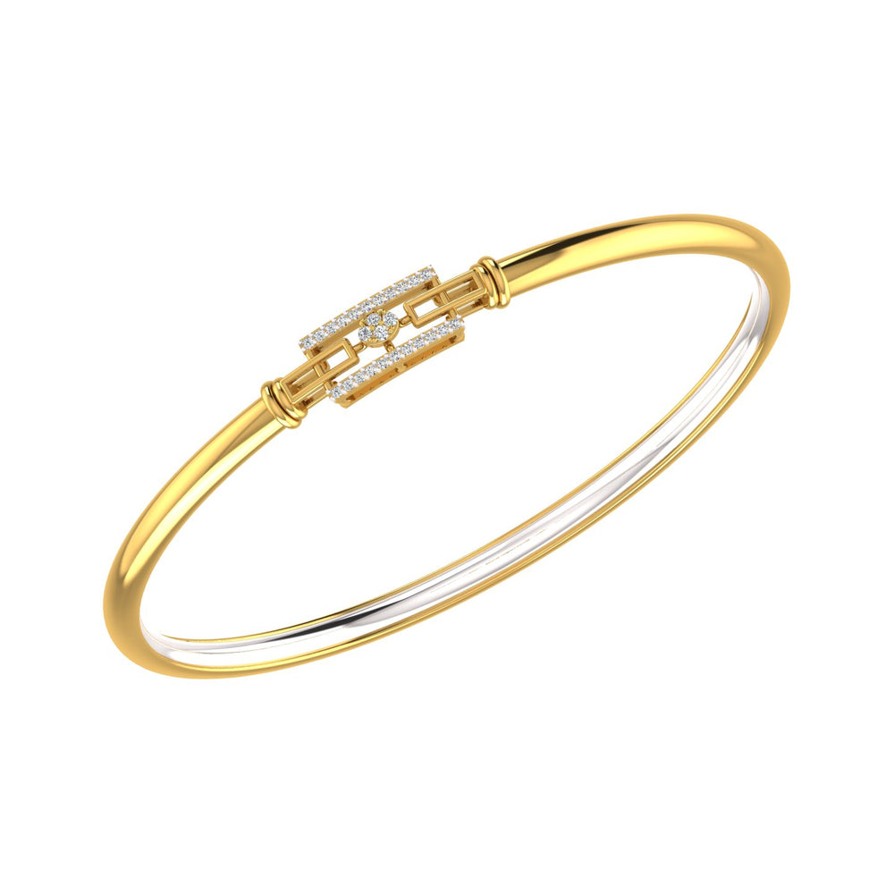 Modern Link Blossom Diamond Kada