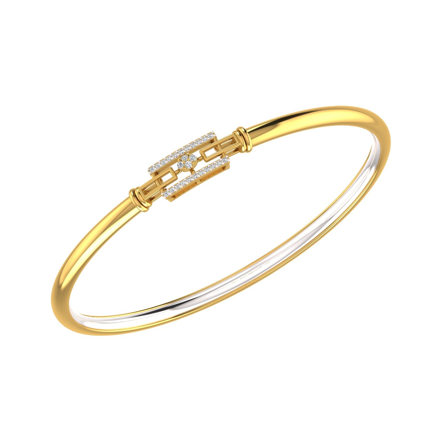 Modern Link Blossom Diamond Kada