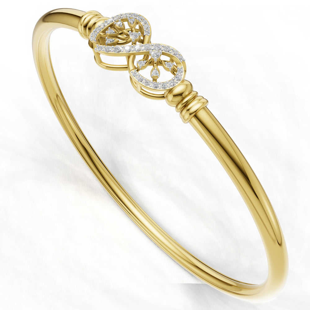 Floral Infinity Diamond Bangle