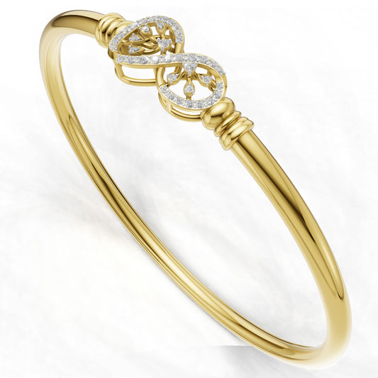 Floral Infinity Diamond Bangle