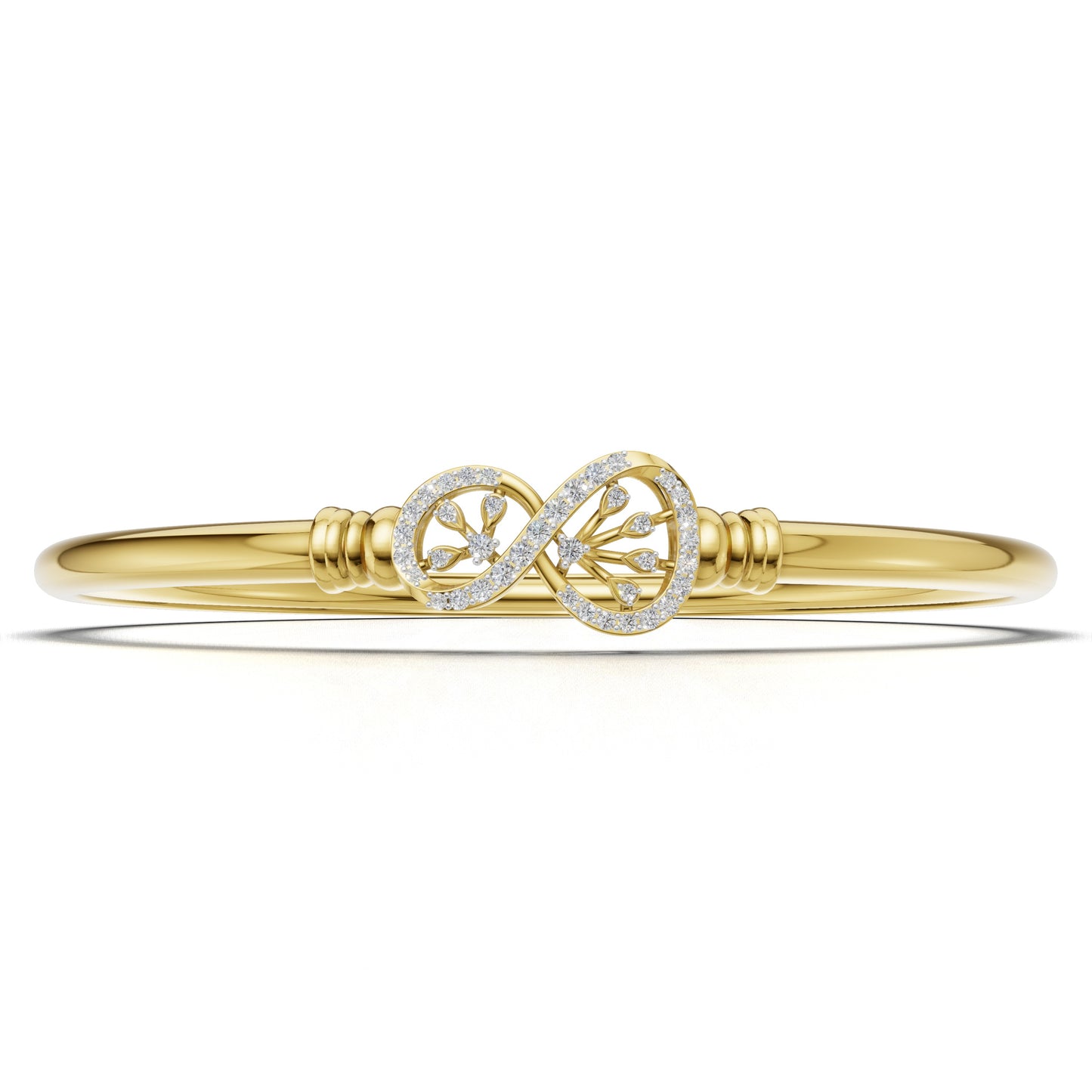 Floral Infinity Diamond Bangle