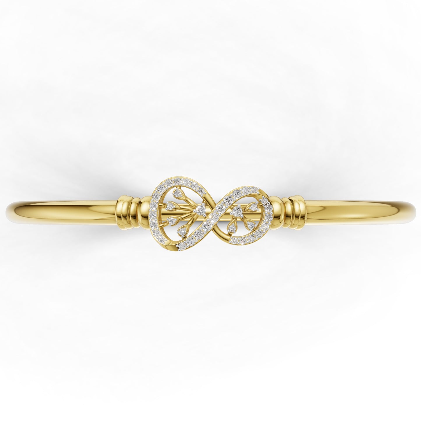 Floral Infinity Diamond Bangle