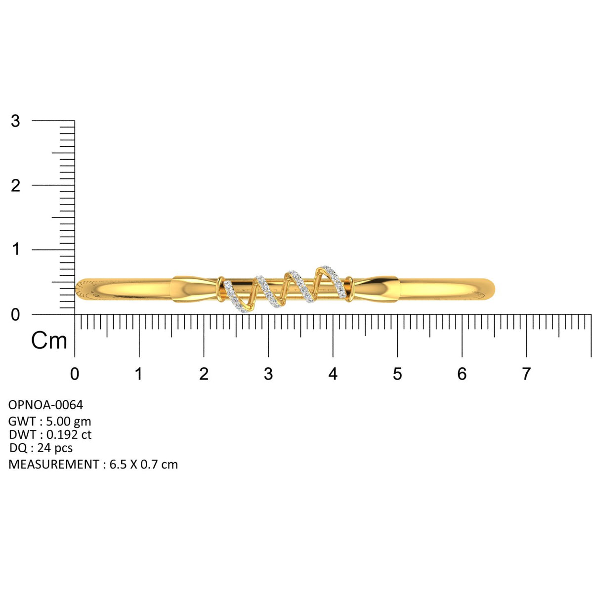 Diamond Wave Harmony Bangle