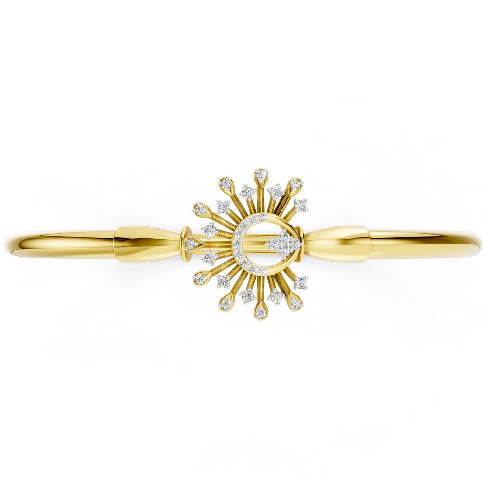 Celestial Crescent Diamond Bangle