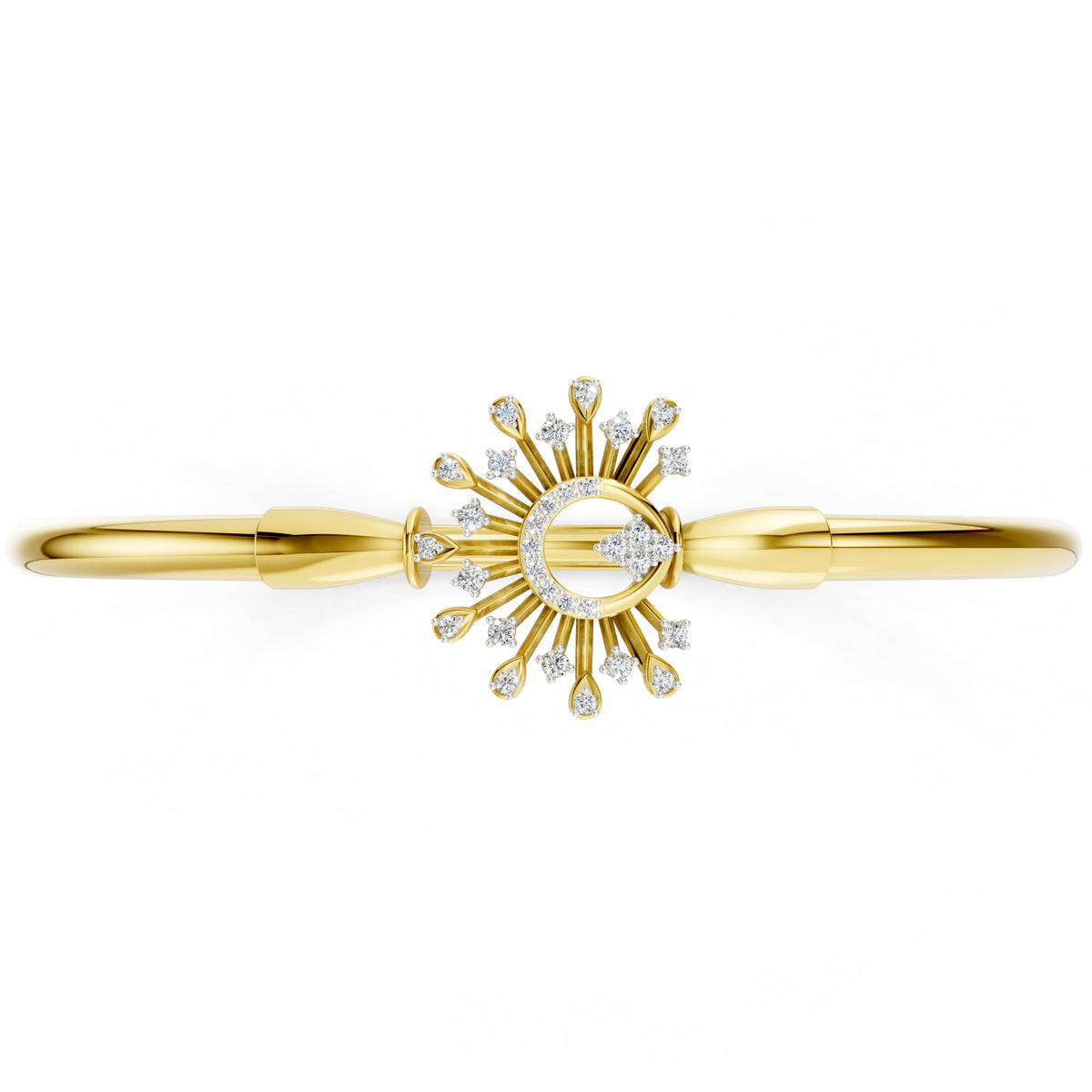 Celestial Crescent Diamond Bangle