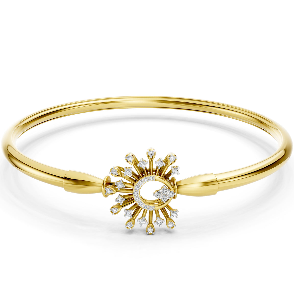 Celestial Crescent Diamond Bangle