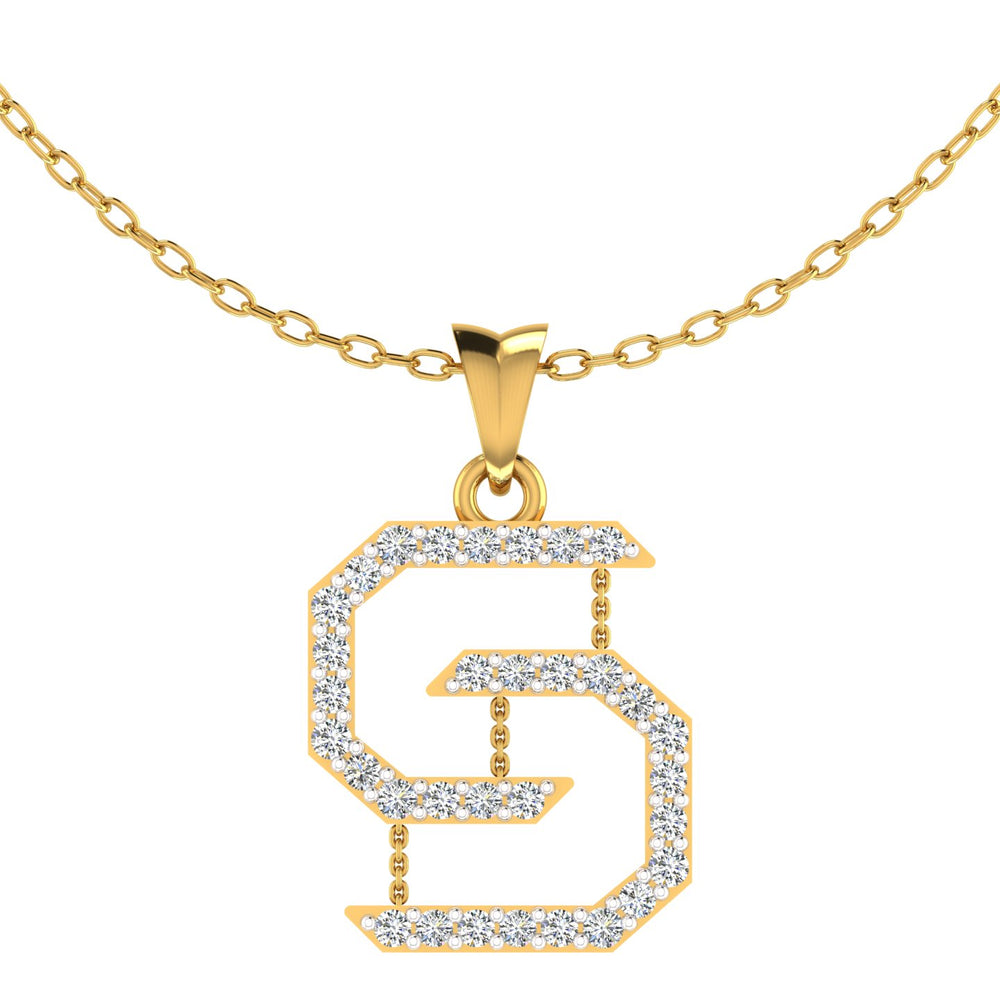 Geometric Alphabet "S" Pendant