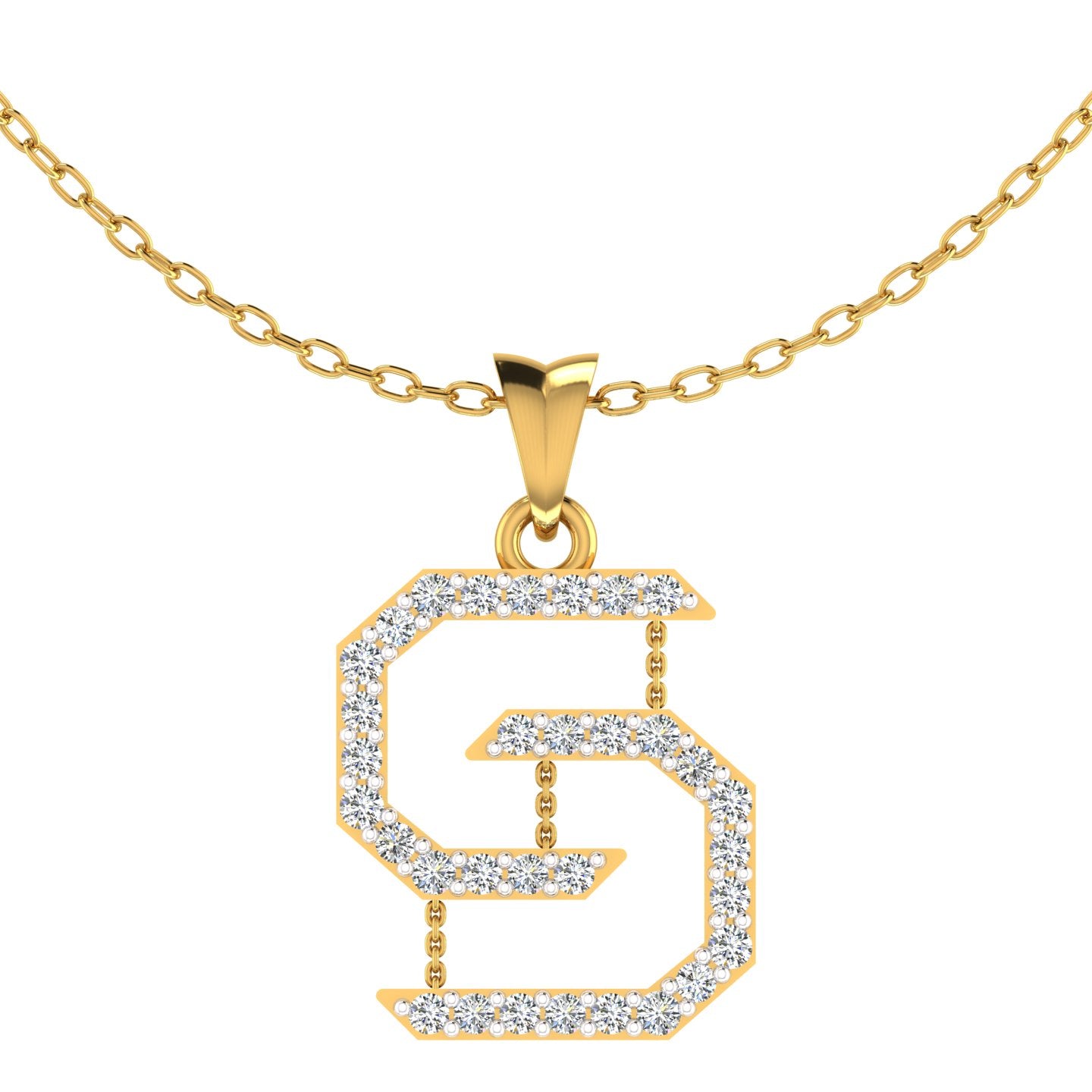Geometric Alphabet "S" Pendant