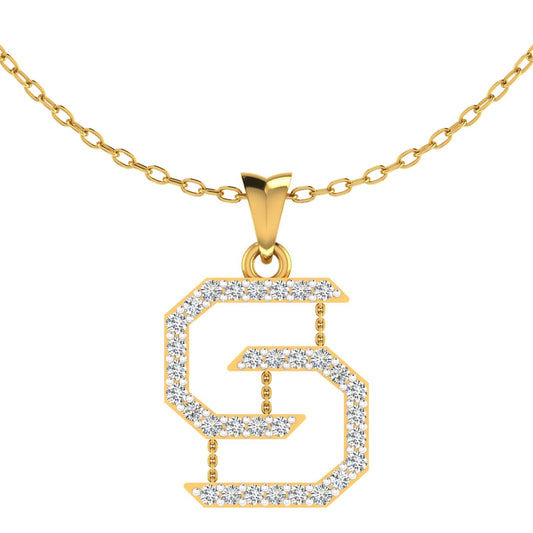 Geometric Alphabet "S" Pendant