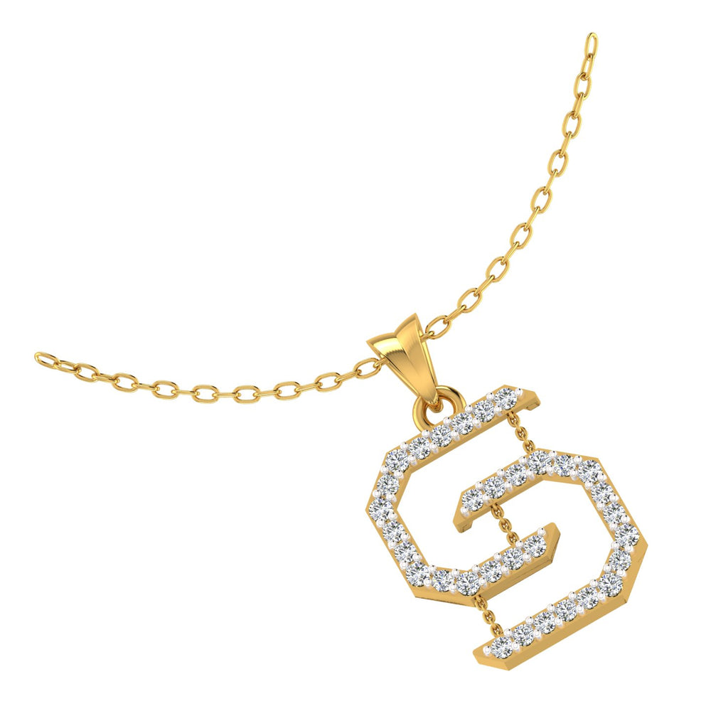 Geometric Alphabet "S" Pendant