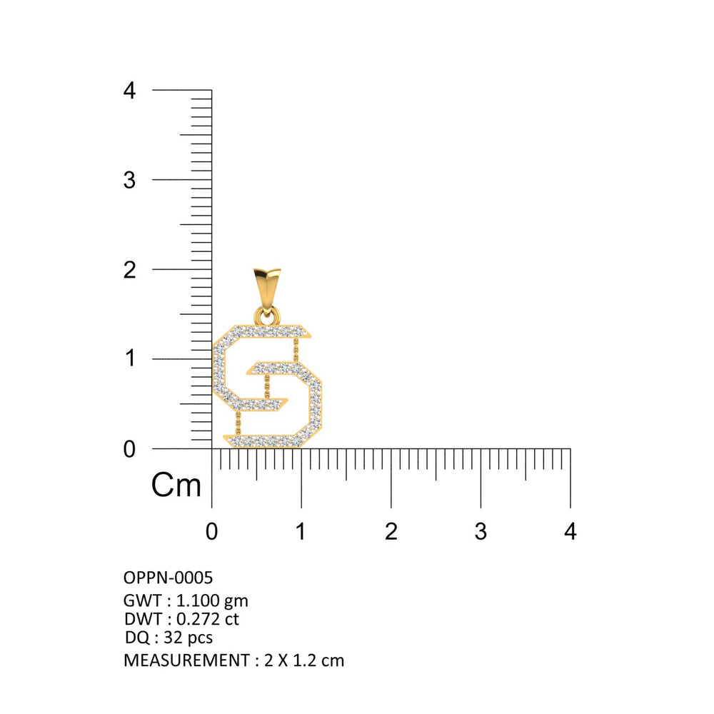 Geometric Alphabet "S" Pendant