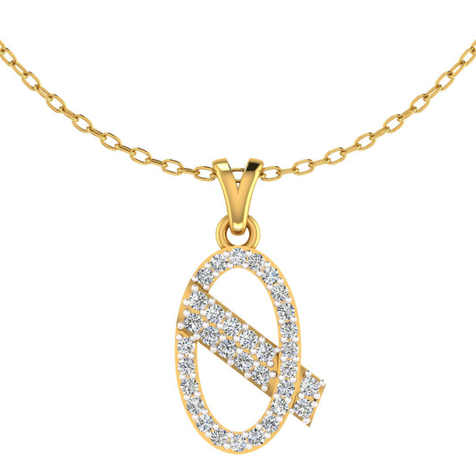 Geometric Alphabet "Q" Pendant
