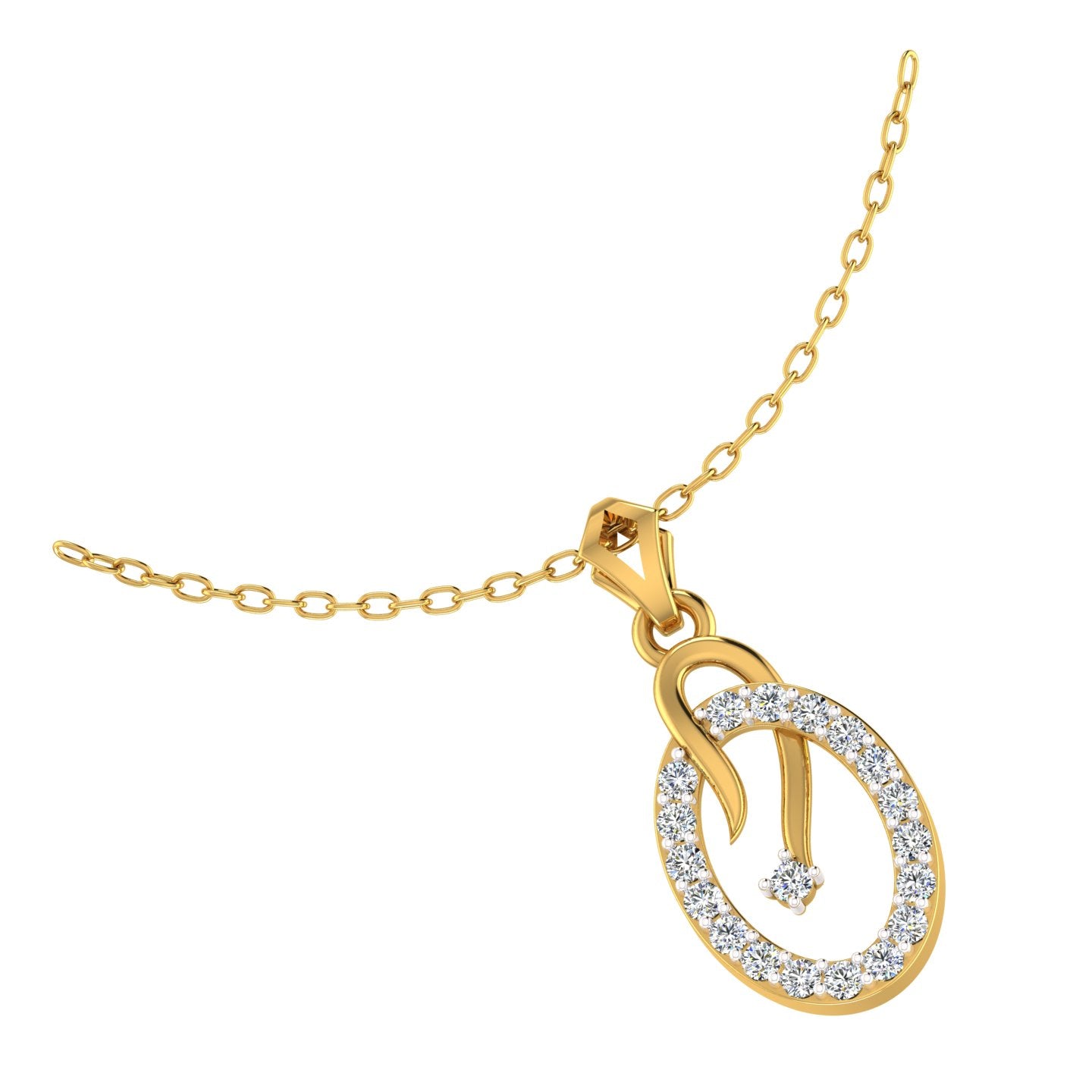 Stylized Alphabet "Q" Pendant