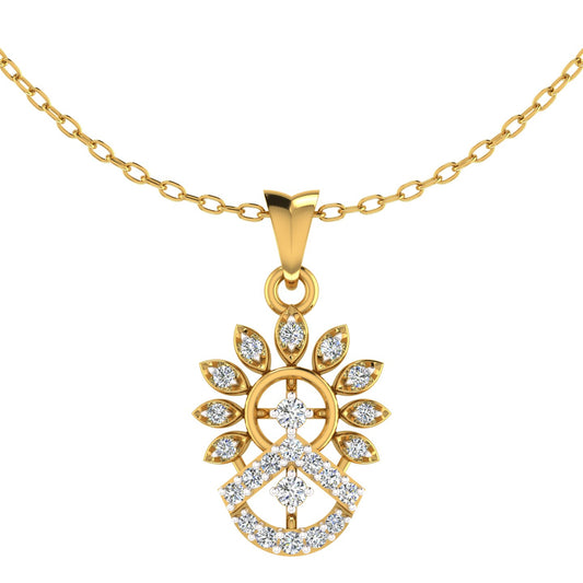 Floral Sunburst Halo Pendant