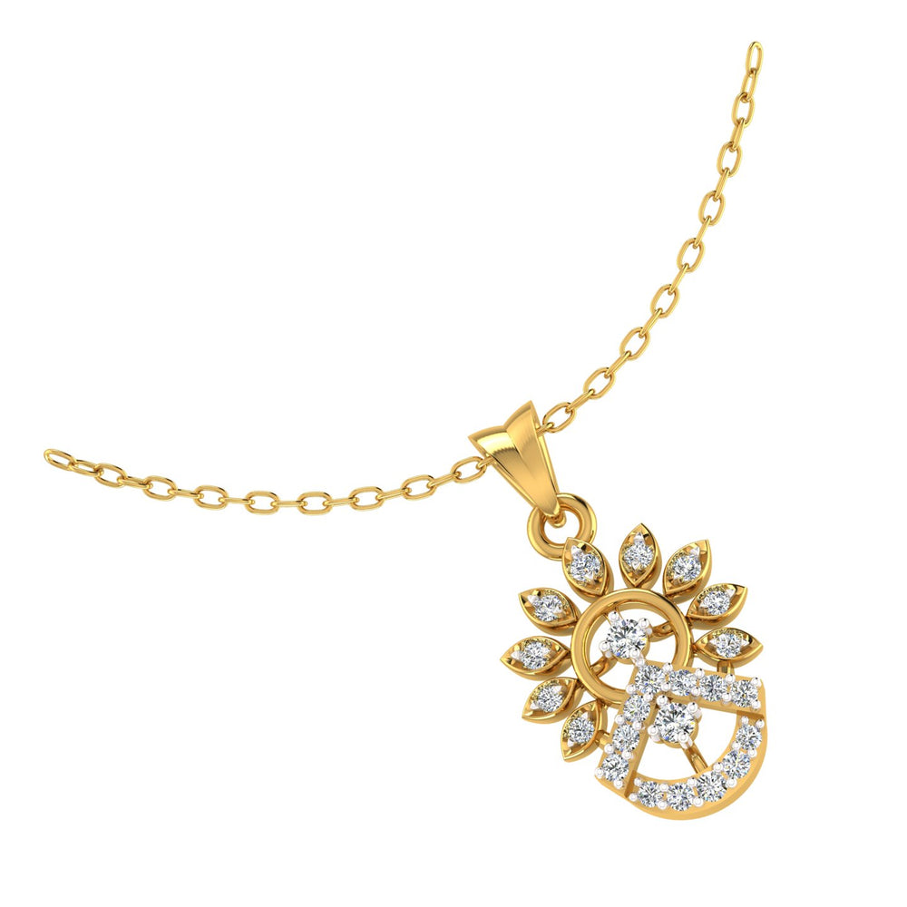 Floral Sunburst Halo Pendant