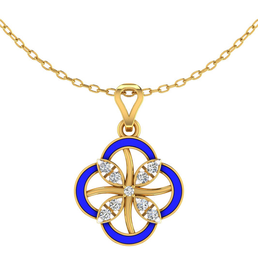 Floral Clover Enamel Pendant