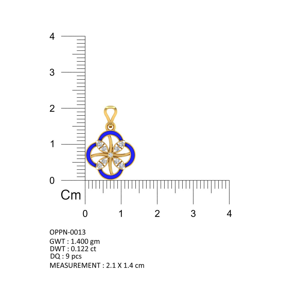 Floral Clover Enamel Pendant