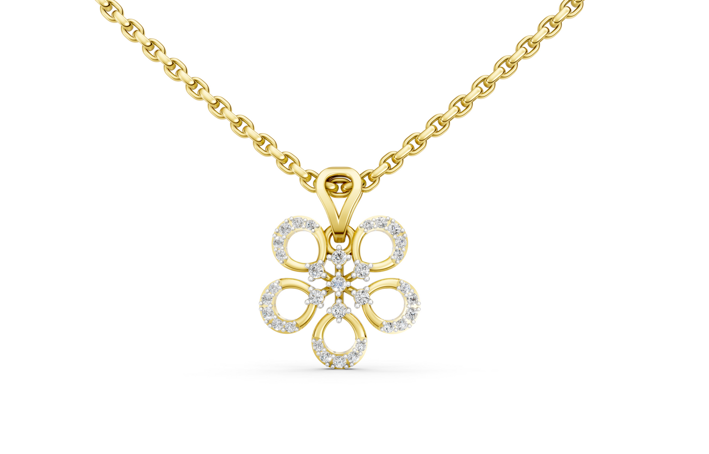 Floral Radiance Diamond Pendant