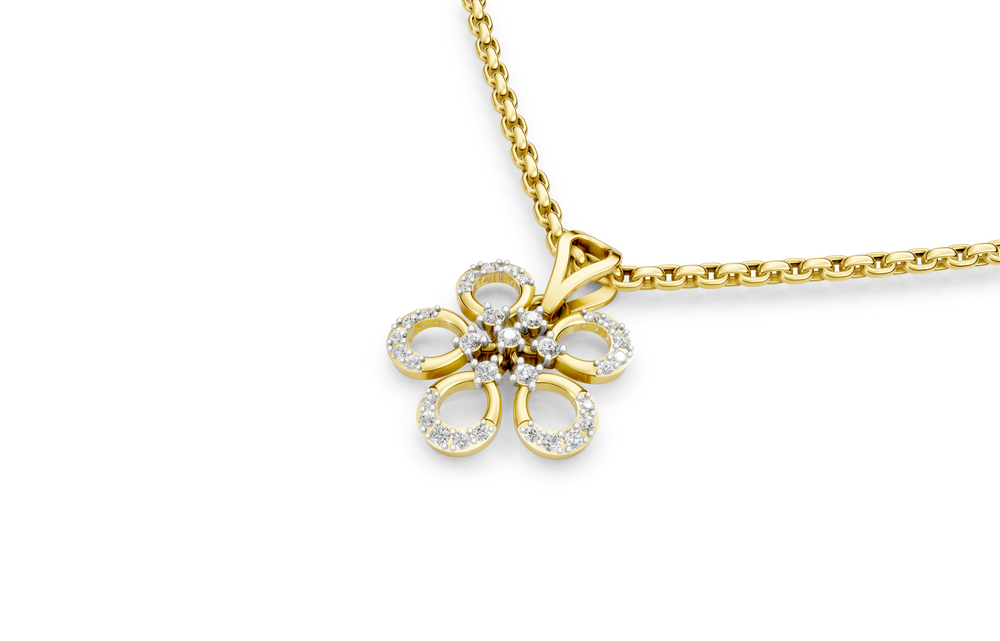Floral Radiance Diamond Pendant
